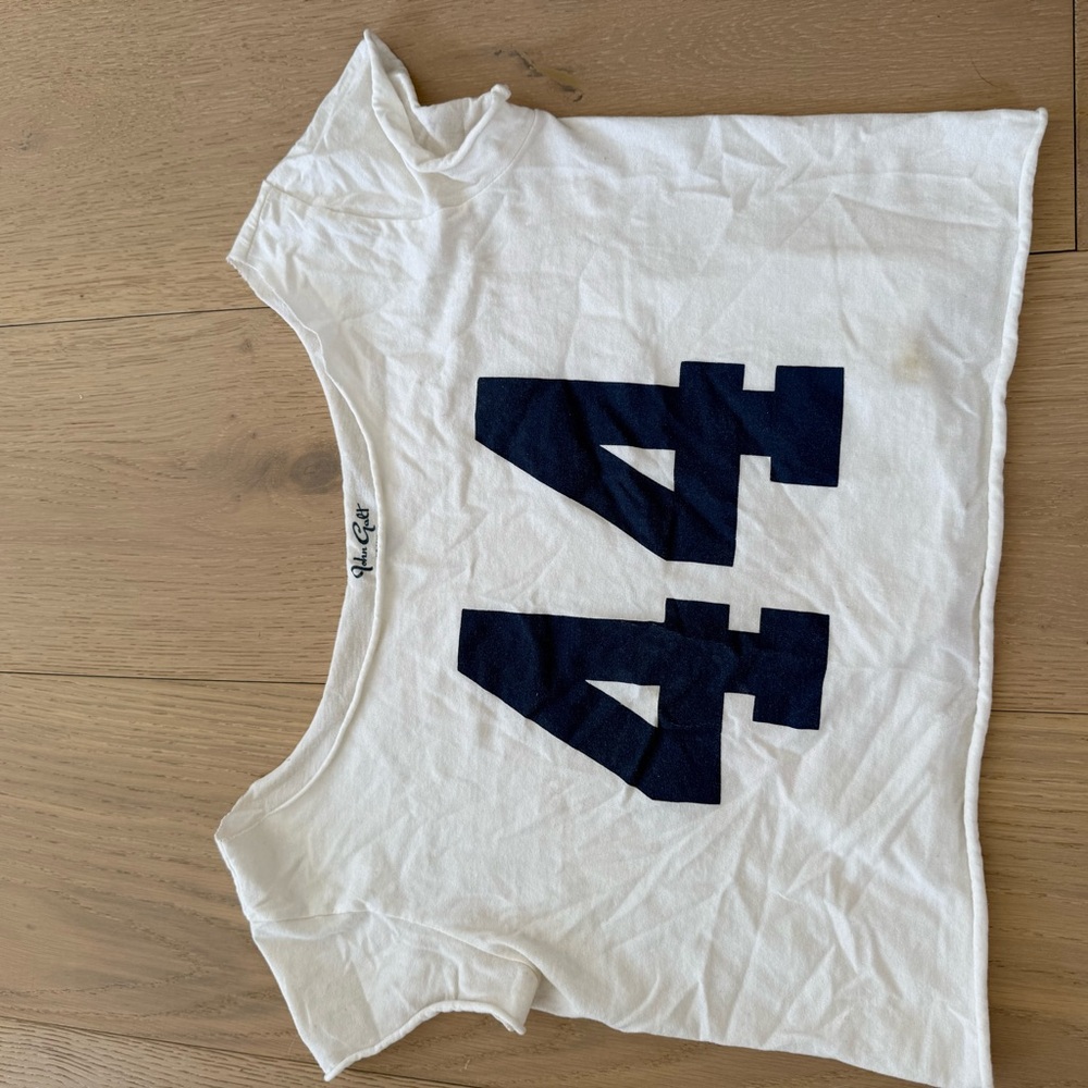 Brandy Melville White Tee with Bold Navy  44